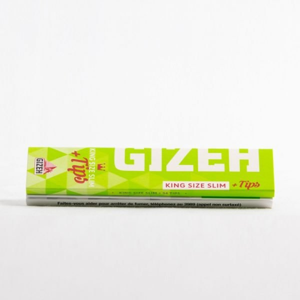 GIZEH Super Fine King Size Slim + Tips Green Package
